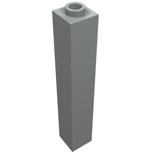 Stein 1 × 1 × 5 mit geschlossen offen oder Hohlnoppe Hellgrau