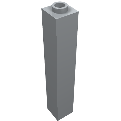 Brick 1 × 1 × 5 with Blocked Open or Hollow Stud Light Bluish Gray