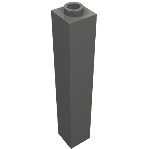 Brick 1 × 1 × 5 with Blocked Open or Hollow Stud Dark Bluish Gray