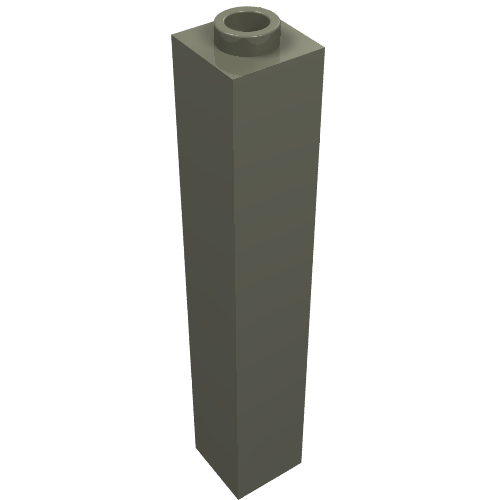 Brick 1 × 1 × 5 with Blocked Open or Hollow Stud Dark Gray