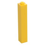 Stein 1 × 1 × 5 mit massiv Noppe Gelb