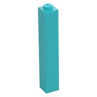 Brick 1 × 1 × 5 with Solid Stud Medium Azure