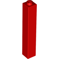 Brick 1 × 1 × 5 with Solid Stud Red