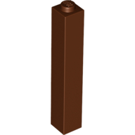 Brick 1 × 1 × 5 with Solid Stud Reddish Brown