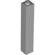 Stein 1 × 1 × 5 mit massiv Noppe Hellblaugrau