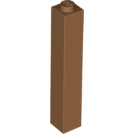 Brick 1 × 1 × 5 with Solid Stud Medium Nougat