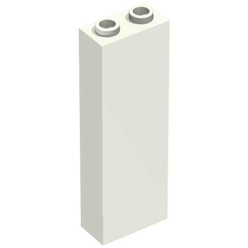 Brick 1 × 2 × 5 with Blocked Open Studs and Bottom Stud Holder with Asymmetric Ridges White