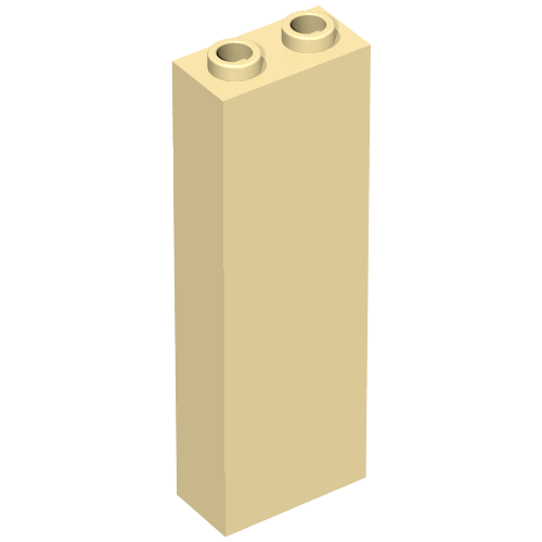 Brick 1 × 2 × 5 with Blocked Open Studs and Bottom Stud Holder with Asymmetric Ridges Tan