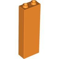 Brick 1 × 2 × 5 with Blocked Open Studs and Bottom Stud Holder with Asymmetric Ridges Orange