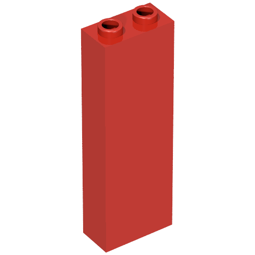 Brick 1 × 2 × 5 with Blocked Open Studs and Bottom Stud Holder with Asymmetric Ridges Rot