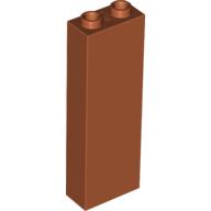 Brick 1 × 2 × 5 with Blocked Open Studs and Bottom Stud Holder with Asymmetric Ridges Dunkelorange