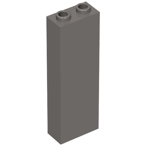 Brick 1 × 2 × 5 with Blocked Open Studs and Bottom Stud Holder with Asymmetric Ridges Dunkelblaugrau
