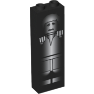 Brick 1 × 2 × 5 with Blocked Open Studs and Bottom Stud Holder with Han Solo in Carbonite Print Schwarz