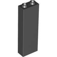 Stein 1 × 2 × 5 mit Hohlnoppen Schwarz