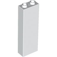 Brick 1 × 2 × 5 with Hollow Studs White
