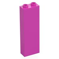 Stein 1 × 2 × 5 mit Hohlnoppen Dunkelrosa