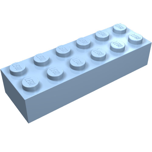Brick 2 × 6 Bright Light Blue