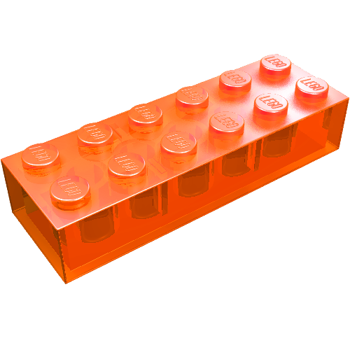 Brick 2 × 6 Trans-Neon Orange
