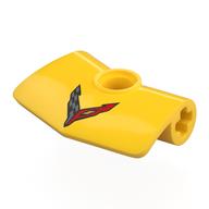 Technic Panel Fairing 2 × 3 × 1 #3 Angled with Corvette Logo print Gelb