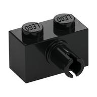 Brick Special 1 × 2 with Pin Black