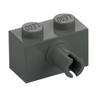 Brick Special 1 × 2 with Pin Dark Gray