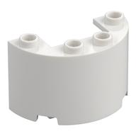 Cylinder Half 2 × 4 × 2 with 1 × 2 Cutout White