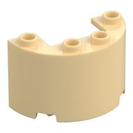 Cylinder Half 2 × 4 × 2 with 1 × 2 Cutout Tan