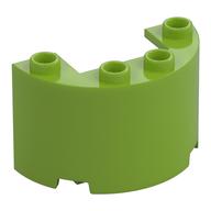 Cylinder Half 2 × 4 × 2 with 1 × 2 Cutout Lime