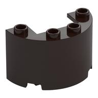 Zylinder halb 2 × 4 × 2 mit 1 × 2 Aussparung Dunkelbraun