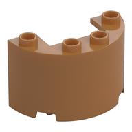 Zylinder halb 2 × 4 × 2 mit 1 × 2 Aussparung Mittelnougat