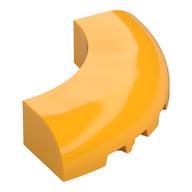 Brick Round Corner 5 × 5 × 1 Curved, Bottom Cut Outs, No Studs, 7 Bottom Tubes Bright Light Orange