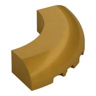 Brick Round Corner 5 × 5 × 1 Curved, Bottom Cut Outs, No Studs, 7 Bottom Tubes Pearl Gold