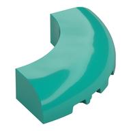 Brick Round Corner 5 × 5 × 1 Curved, Bottom Cut Outs, No Studs, 7 Bottom Tubes Dark Turquoise
