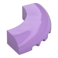 Brick Round Corner 5 × 5 × 1 Curved, Bottom Cut Outs, No Studs, 7 Bottom Tubes Mittellavendel