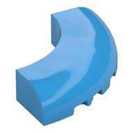 Brick Round Corner 5 × 5 × 1 Curved, Bottom Cut Outs, No Studs, 7 Bottom Tubes Dark Azure