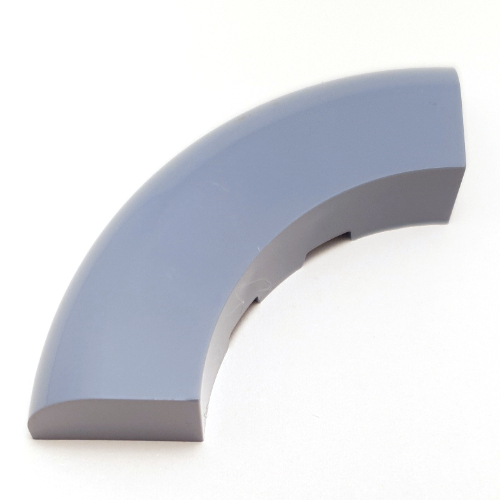 Brick Round Corner 5 × 5 × 1 Curved, Bottom Cut Outs, No Studs, 7 Bottom Tubes Sand Blue