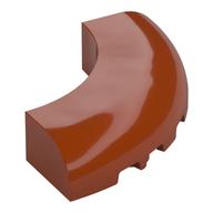 Brick Round Corner 5 × 5 × 1 Curved, Bottom Cut Outs, No Studs, 7 Bottom Tubes Dunkelorange
