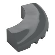 Brick Round Corner 5 × 5 × 1 Curved, Bottom Cut Outs, No Studs, 7 Bottom Tubes Dunkelblaugrau