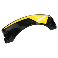 Technic Panel Car Mudguard Arched 9 × 2 × 3, Arched Top #42 with Yellow Paint, White X print Schwarz