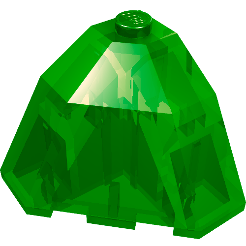 Brick Wedged, Sloped 3 × 3 × 2 Facet Top Transparent-Grün