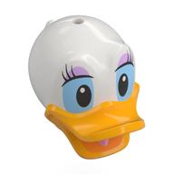 Minifig Head Special, Duck with Hole on Top, Bright Light Orange Bill, Eyelashes and Lavender Eye Shadow Print (Daisy) White