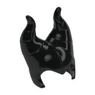 Head Top with Widow's Peak and 2 Large Curved Segmented Horns (Maleficent) [Helmet] Schwarz