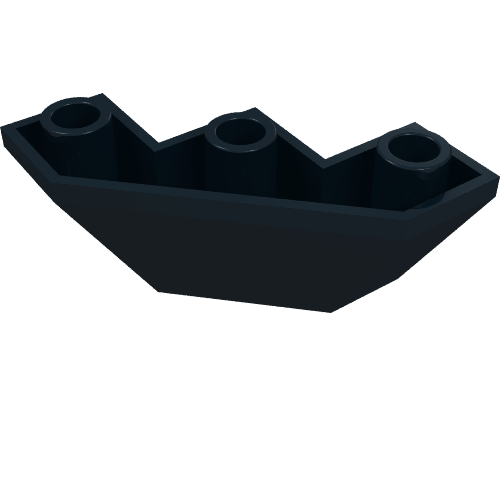 Brick Wedged, Sloped Inverted 3 × 3 × 2 Facet Schwarz