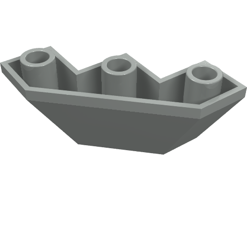 Brick Wedged, Sloped Inverted 3 × 3 × 2 Facet Hellgrau