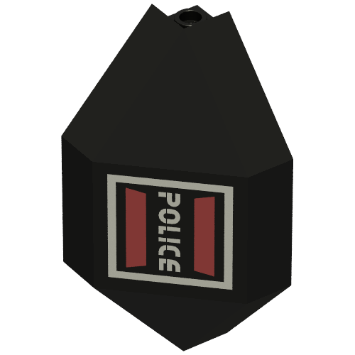 Panel 3 × 3 × 6 Corner Convex with Space Police I Logo Print Right Black