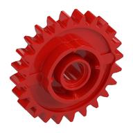 Technic Gear 24 Tooth with Clutch on Both Sides Red