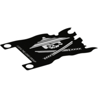 Flag 7 × 5 with White Pirate Skull Print in Black