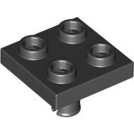 Plate Special 2 × 2 with Pin on Bottom Black