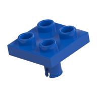Plate Special 2 × 2 with Pin on Bottom Blue
