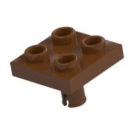 Plate Special 2 × 2 with Pin on Bottom Reddish Brown